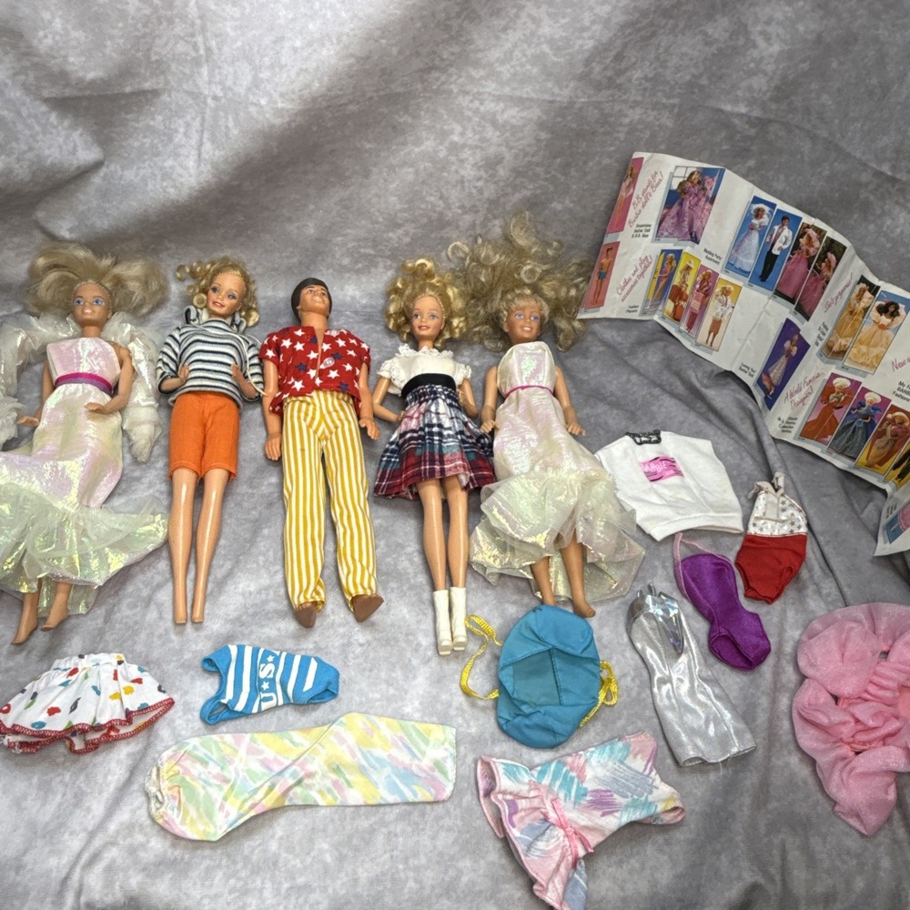 Vintage‎ Barbie Ken Maxie Doll Lot 80's Clothing Lot 5 Dolls